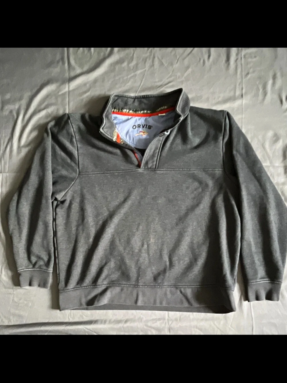 Orvis Men's Charcoal Half-Zip Pullover Sweater